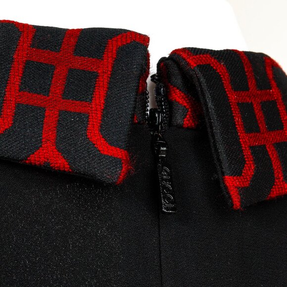 Gucci PF/15 Black Crepe Embellished Collared Sleeveless Blouse - Picture 6 of 11